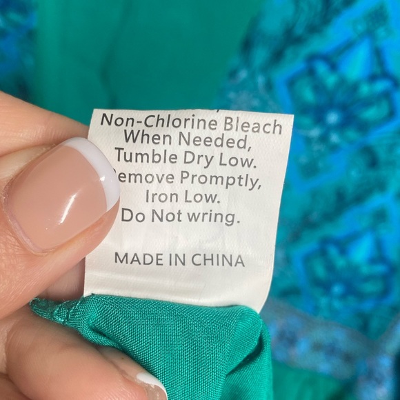 {NWT} Gypsy Style Boho Blouse Ocean Turquoise S/M - Picture 11 of 11